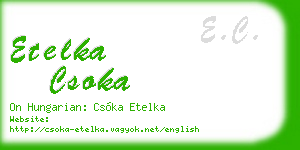 etelka csoka business card